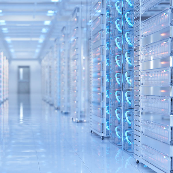 Bright white data center