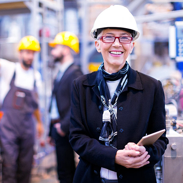 Female line manager direct gaze