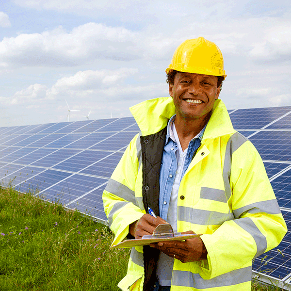 Man Solar Panels