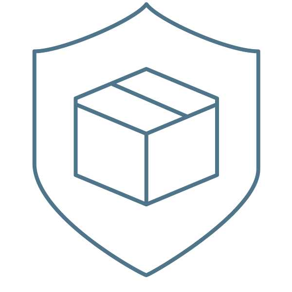 Product warranty box in badge icon