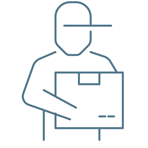 Worker carrying box icon