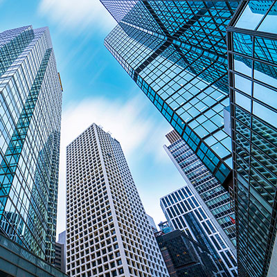 Downtown office buildings.