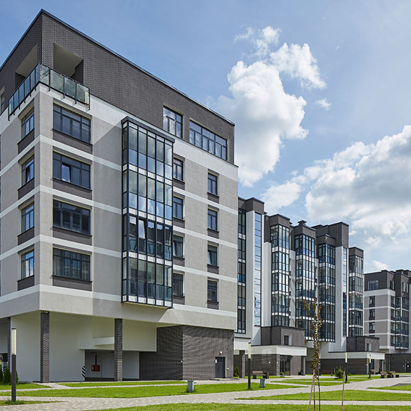 Exterior of residential apartment complex