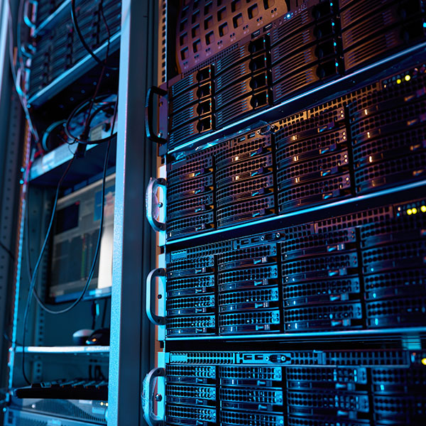 Closeup of server rack