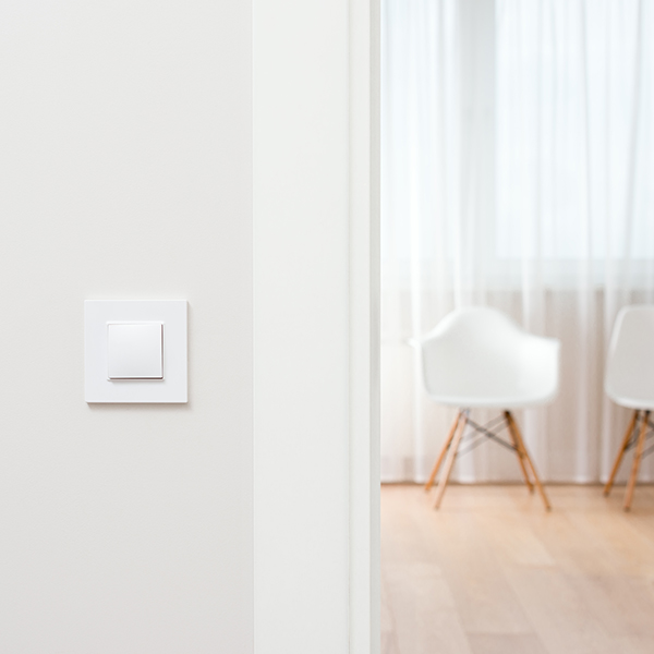 Light switch on wall