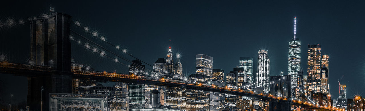 Skyline with city lights