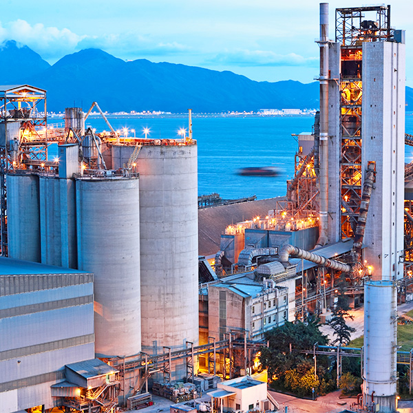 Heavy industrial facility at dusk