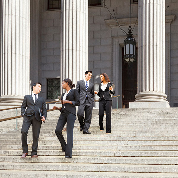 HID Market Government people talking on stairs