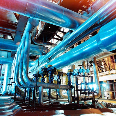 Industrial refinery pipes