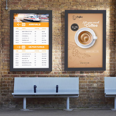 Digital signage outside of public transportation