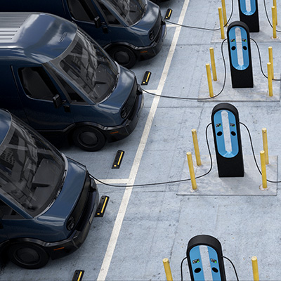 Electric Vehicle commercial charging station.