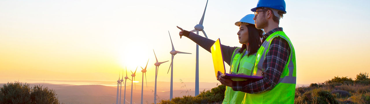 Wind-farm-sunset