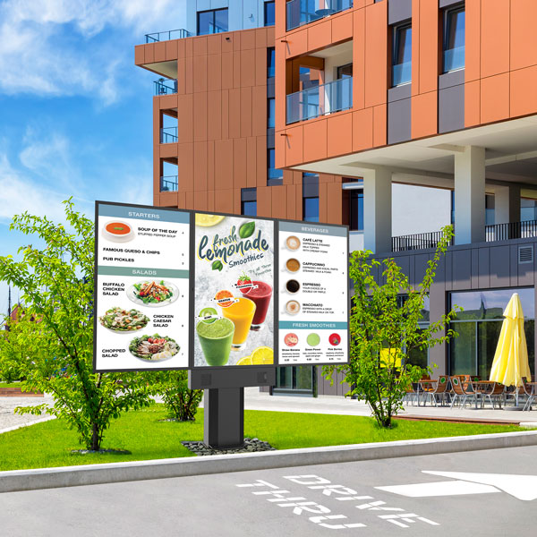 KOF555 3 Outdoor Digital Menu Board Application