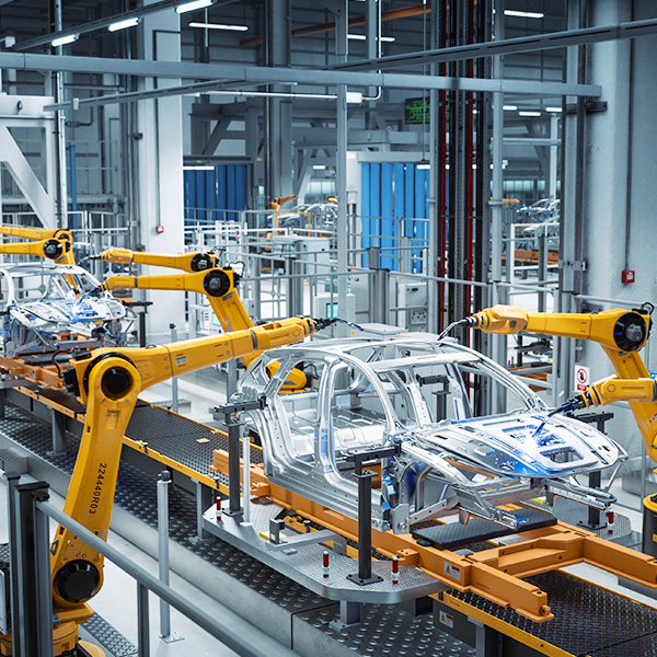 Automated car manufacturing assembly line