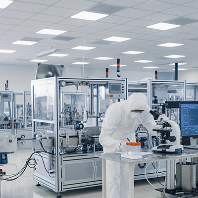 Medical factory using automation.