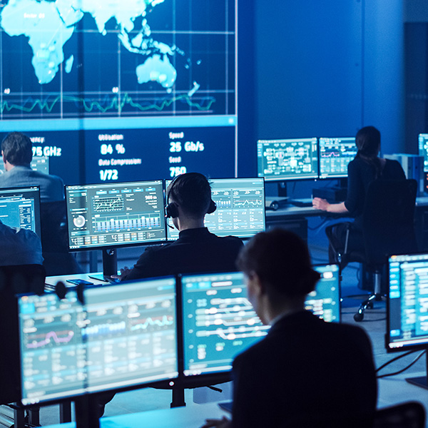 Screens in government operations room