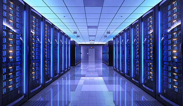 Data center server racks.