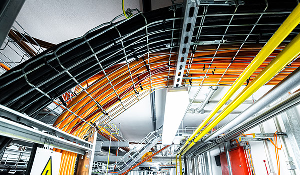 Inside plant wire management.