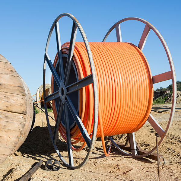 Orange broadband cable reel