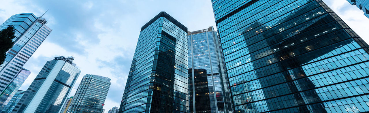 Modern office buildings in city
