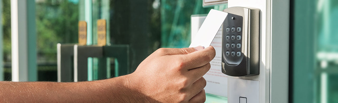 Access control door scanning card