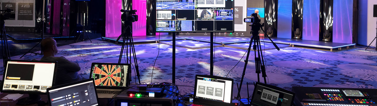 Audio visual devices at live broadcast center