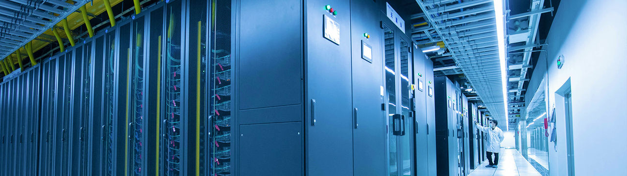 Telecom data center server room