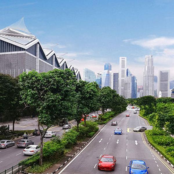 futuristic city buildings