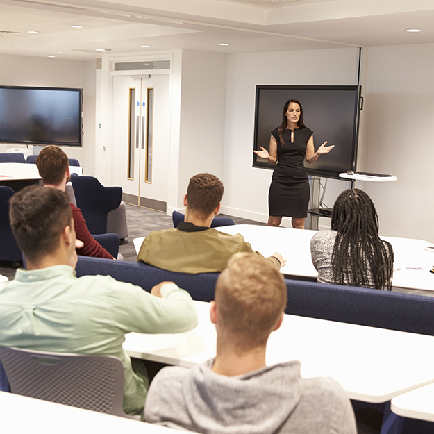 Classroom with teacher and students