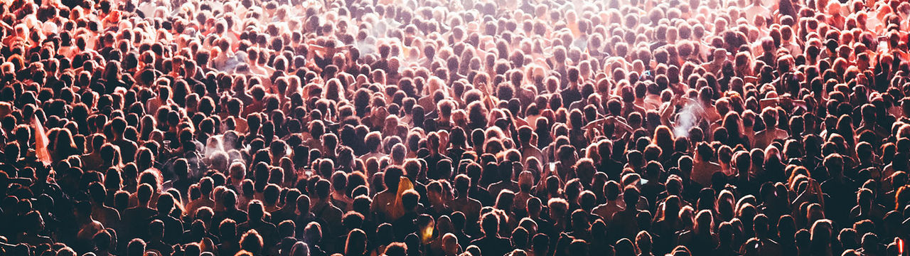 Crowd of people at concert venue