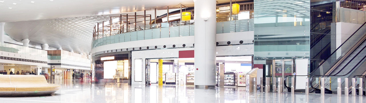 Interior of a bright mall
