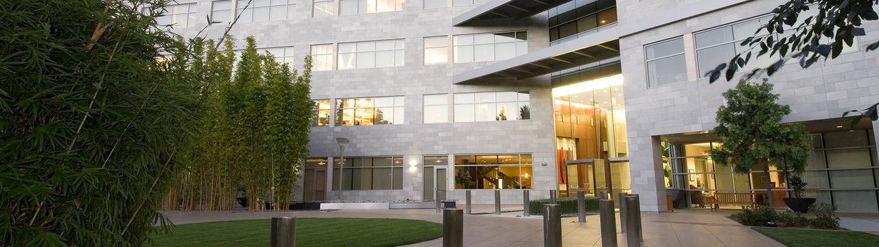 Modern office building with attractive entrance
