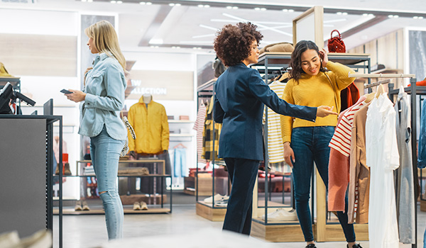 Shoppers in large retail store