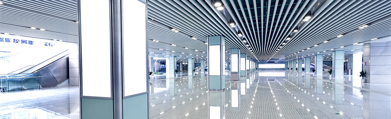 Bright indoor commercial building