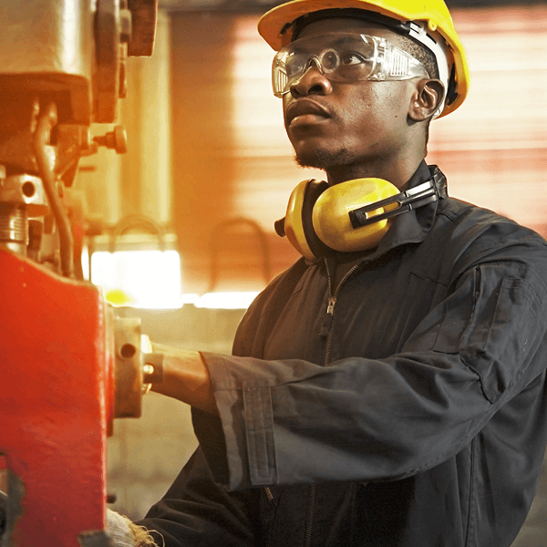 Man Working Safety Equipment