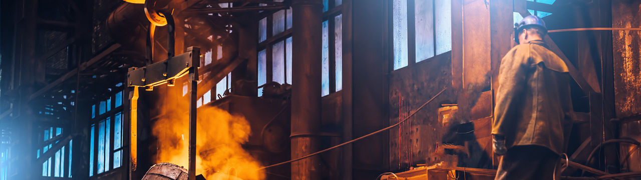Metal worker near hot working conditions