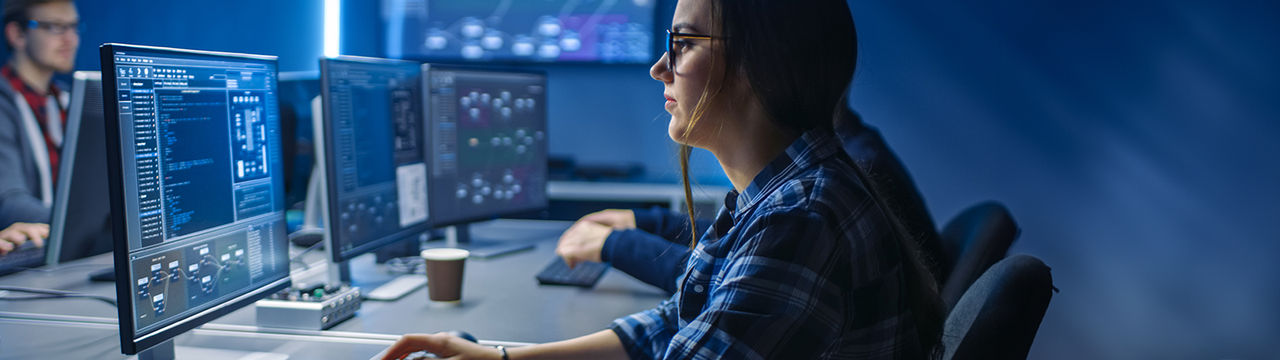 Woman working on computer