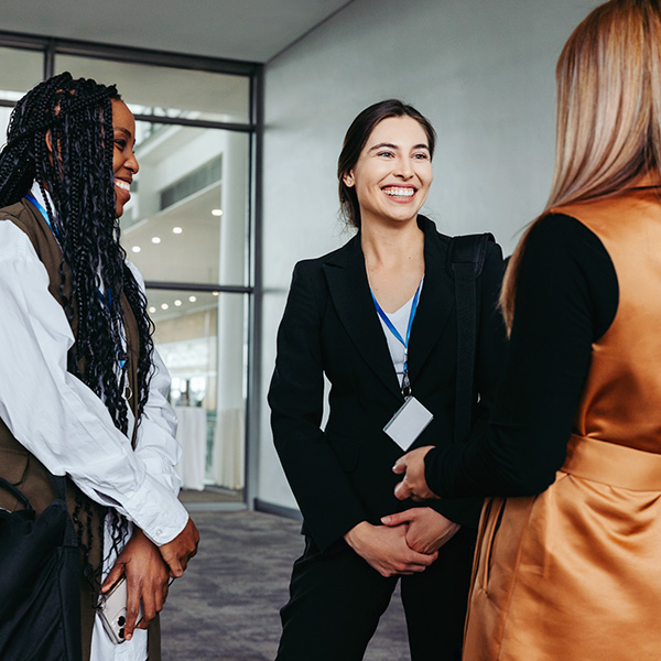 Group of smiling business women