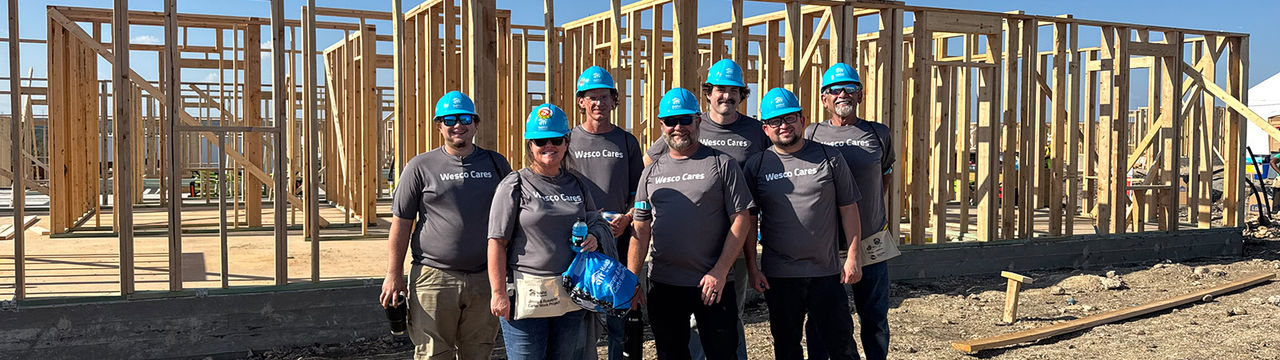 Wesco Cares team volunteering at Austin Habitat for Humanity
