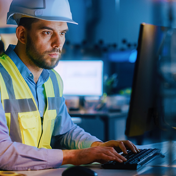 Engineer with Computer