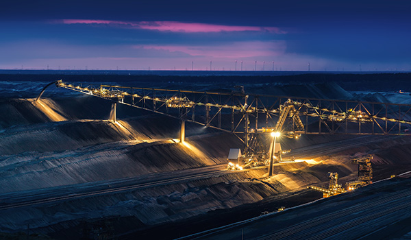 Mine at night.