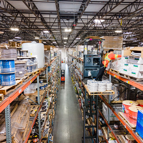 Top view of Wesco cable warehouse