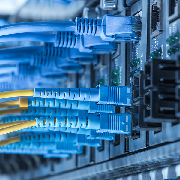 Close up of fiber cable